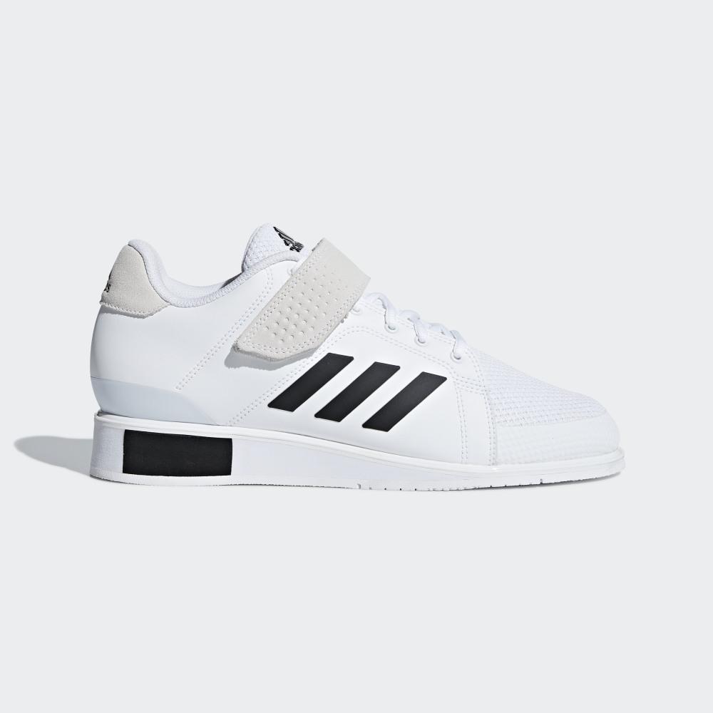 Ghete Haltere Adidas Power Perfect 3 Barbati Romania - Albi/Negrii BD7158